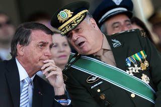 Brazil's President Jair Bolsonaro attends Soldier's Day ceremony in Brasilia