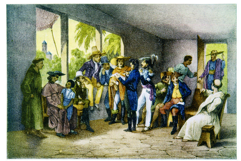 "Junta em Pernambuco" (1835), de Johann Moritz Rugendas, imagem contida no livro Adeus, senhor Portugal