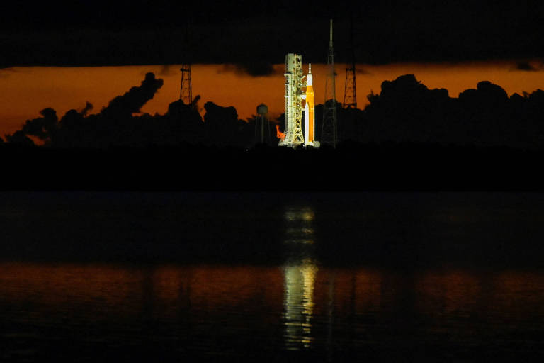 O foguete Space Launch System (SLS) da missão Artemis I