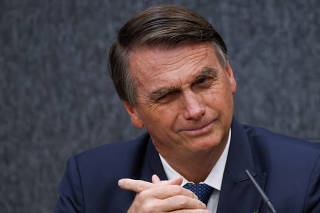 Brazil's President Bolsonaro attends a ceremony at the National Justice Council in Brasilia