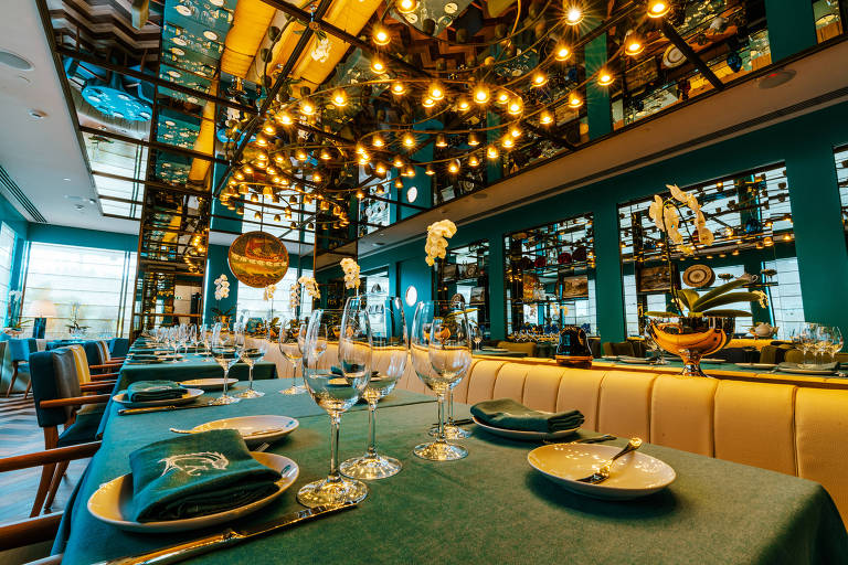 Ambiente da unidade paulistana do Caviar Kaspia; desde 1927 em Paris, restaurante especializado em caviar ganha primeiro endereço na América Latina