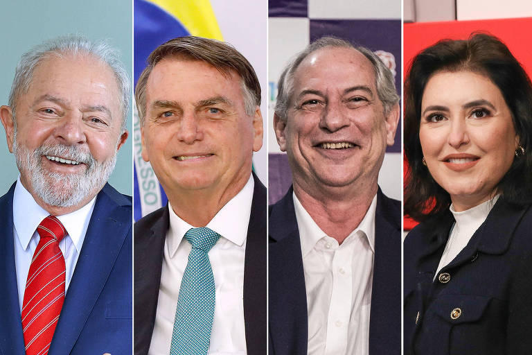 Lula, Bolsonaro, Ciro Gomes e Simone Tebet