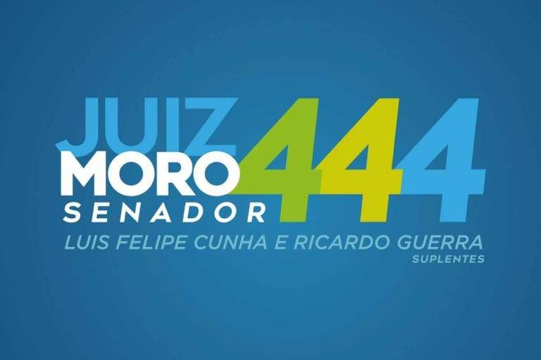 Logotipo de Sergio Moro na campanha ao Senado do Paraná