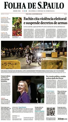 Capa da Edição Nacional da Folha