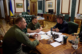 FILE PHOTO: Actor and director Penn attends a meeting with Ukraine's President Zelenskiy in Kyiv