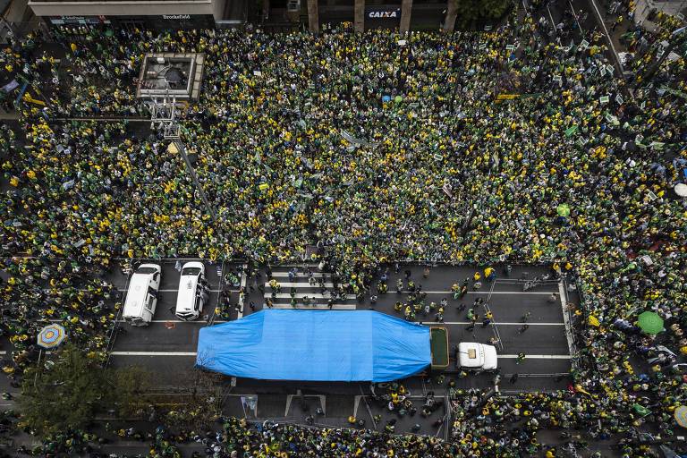 Ato em apoio ao presidente Jair Bolsonaro durante as comemorações do 7 de Setembro na avenida Paulista
