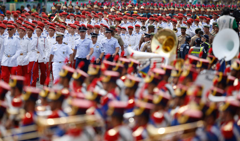 O presidente Jair Bolsonaro participa de desfile de 7 de setembro na Esplanada dos Ministérios  