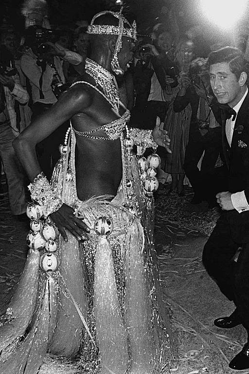 Pinah samba com o Rei Charles 3º em sua visita ao Rio de Janeiro (RJ), em 1978
