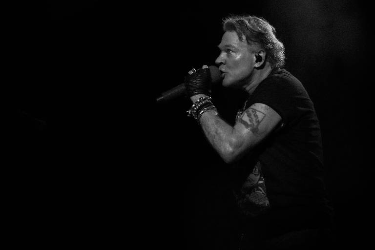 Axl Rose, vocalista do Guns N' Roses, em show no Rock in Rio