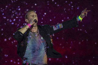 Chris Martin, do Coldplay, se apresenta no Rock in Rio 2022
