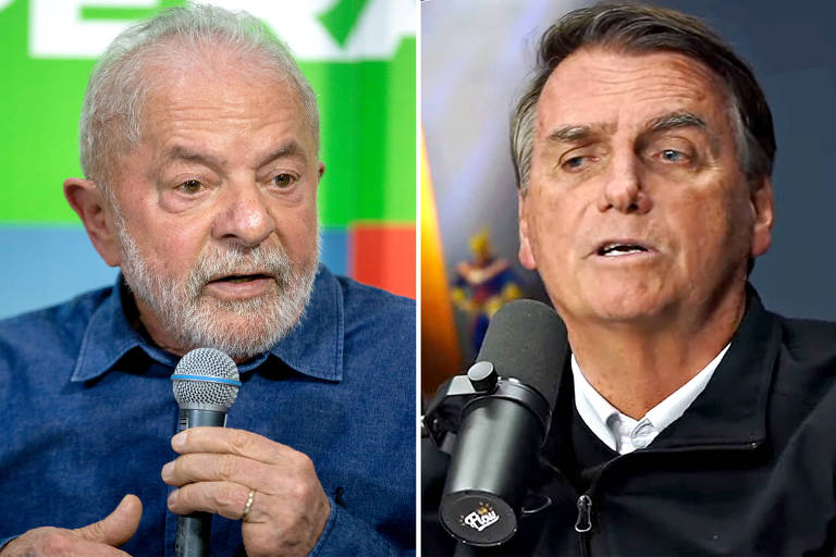 O ex-presidente Lula e o presidente Jair Bolsonaro, rivais na disputa deste ano