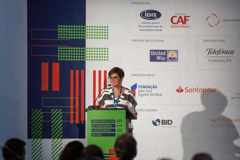 Paula Fabiani, diretora-presidente do Idis (Instituto para o Desenvolvimento do Investimento Social), durante o Fórum Brasileiro de Filantropos e Investidores Sociais 2019