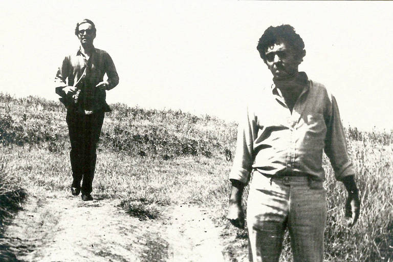 Jean-Luc Godard e Glauber Rocha na filmagem de 'Vento do Leste', em Roma, em 1969