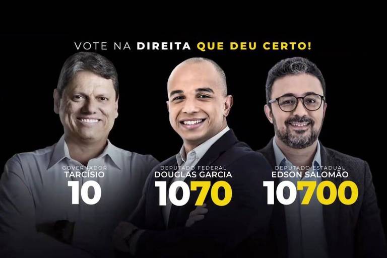 Douglas Garcia pede votos para Tarcísio de Freitas em propaganda eleitoral 