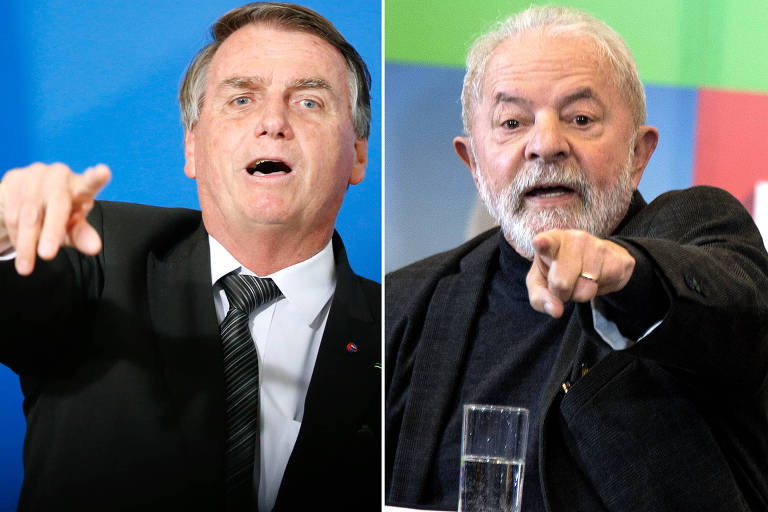 Montagem com imagens do ex-presidente Lula e do presidente Jair Bolsonaro