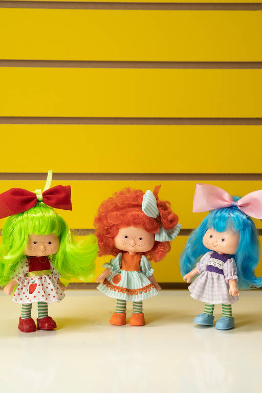 A Turma da Moranguinho, da Estrela, com cheirinho de fruta: Maçãzinha, Laranjinha e Uvinha. R$ 99,99