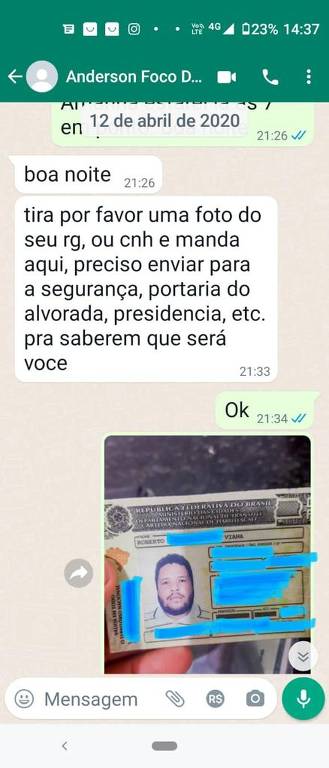 Mensagens indicam uso de falso apoiador para fazer pergunta ensaiada a Bolsonaro durante a pandemia da Covid
