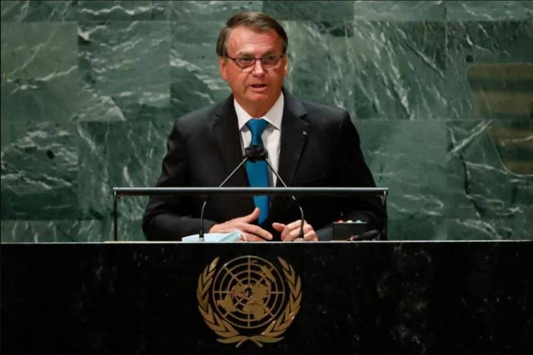 Presidente Jair Bolsonaro fala na assembleia geral da ONU, em Nova York (EUA)