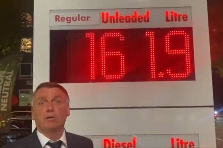 Bolsonaro vai a posto em Londres para gravar vídeo no qual diz que gasolina no Brasil era 'uma das mais baratas do mundo'