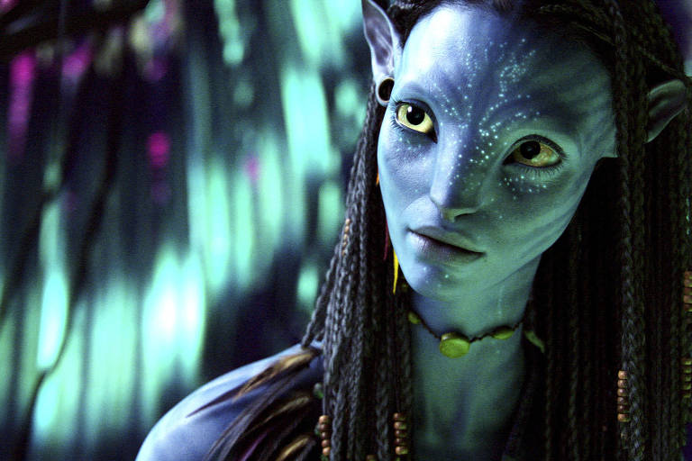 Zoe Saldana em cena do filme "Avatar", de James Cameron, de 2009