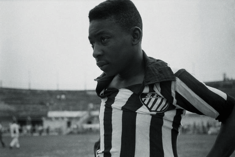 Pelé in his first days playing for Santos FC