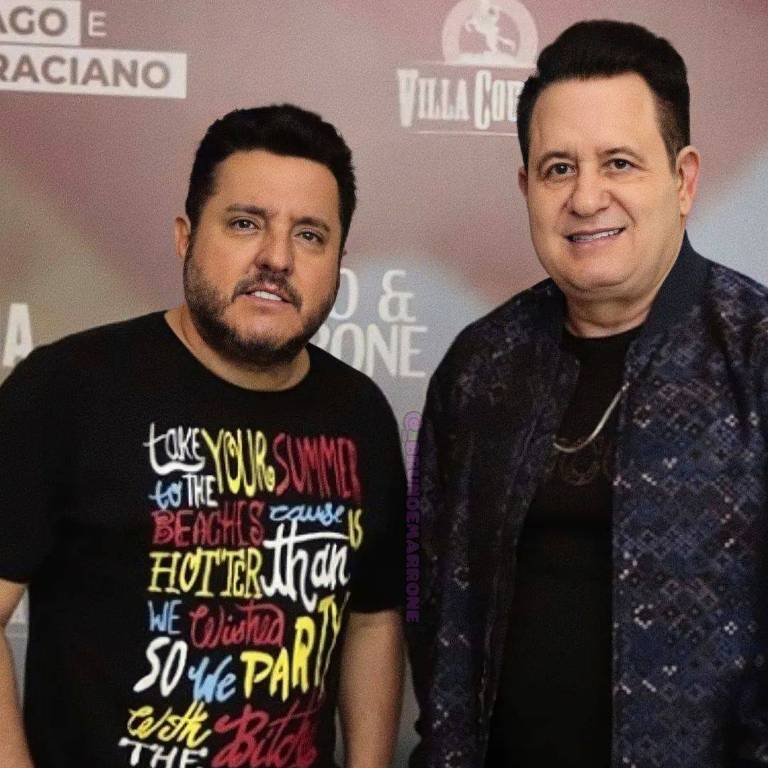 Imagens da dupla Bruno e Marrone