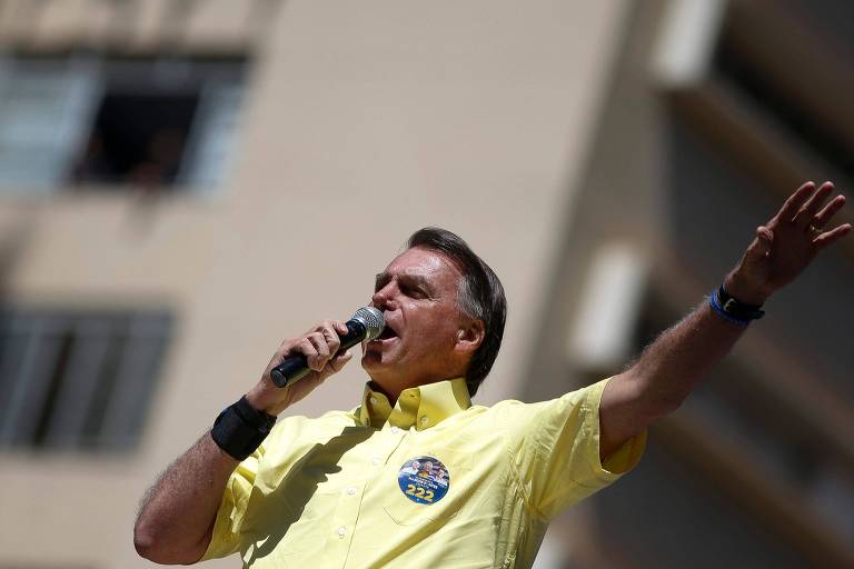 O presidente Jair Bolsonaro neste sábado em Campinas (SP)
