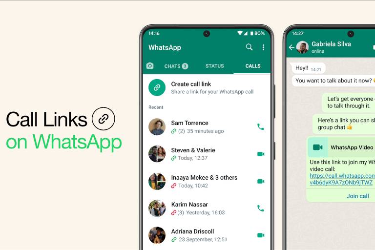 Links de Chamadas, nova funcionalidade do WhatsApp