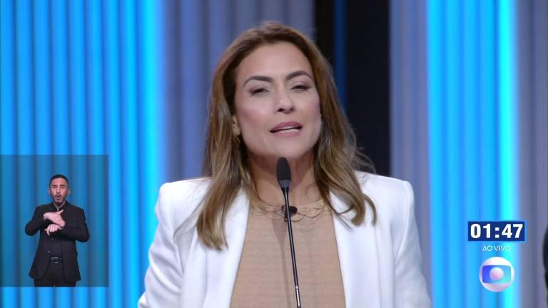 Soraya Thronicke durante o debate