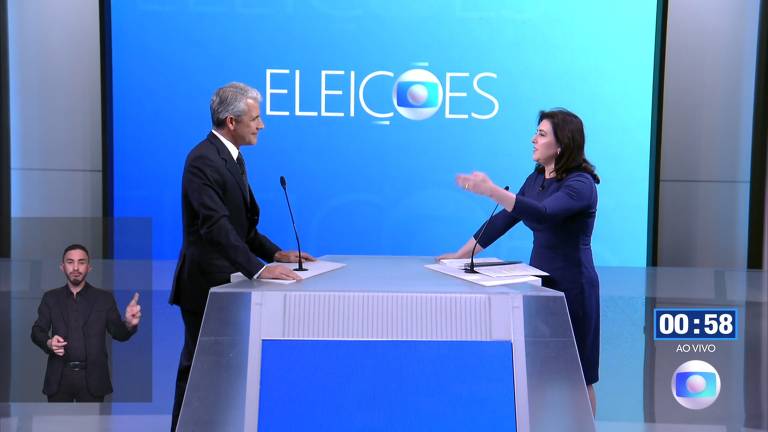 Felipe D'Avila e Simone Tebet no debate