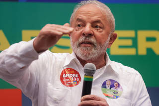 Brazil's former president and current presidential candidate Luiz Inacio Lula da Silva meets with candidates for Brazil's general election