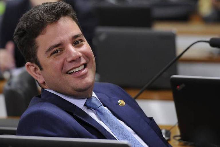 O governador do Acre, Gladson Cameli (PP), durante uma sessão no Senado Federal