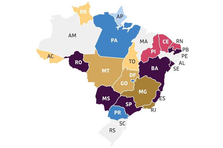 PSDB encolhe, PL cresce e país terá governadores de 10 partidos diferentes