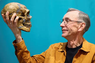 Swedish geneticist Svante Paabo attends a news conference in Leipzig