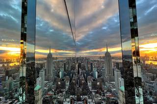FILE PHOTO: The Empire State Building and New York?s skyline are seen from the SUMMIT One Vanderbilt observation deck in Midtown Manhattan, in New York City