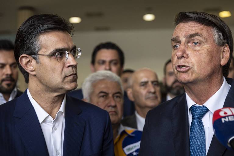 Rodrigo Garcia (PSDB) durante declaração de apoio a Jair Bolsonaro (PL)