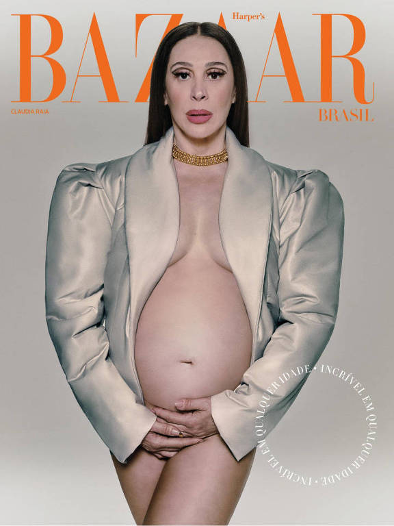 Claudia Raia, grávida, na capa da revista Harper's Bazaar