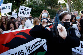 Protest in front of the Iranian Embassy in support of anti-regime protests in Iran following the death of Mahsa Amini