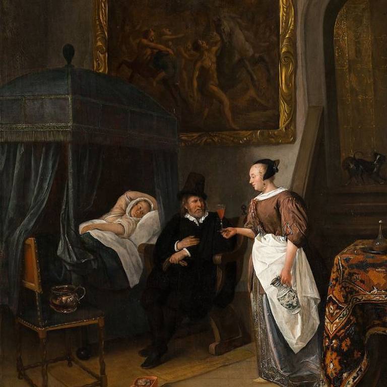 Obra 'A Visita do Médico', de Jan Steen (1668-1670); muitos artistas retrataram a clorose