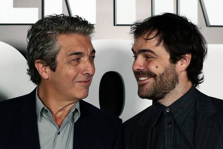 Ricardo Darín e Peter Lanzani no lançamento do filme, em Buenos Aires