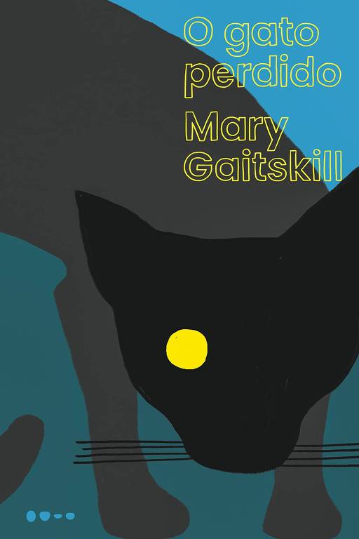 Capa de livro com ilustração de um gato preto com apenas um olho, de cor amarela