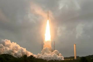 FILE PHOTO: Arianespace's Ariane 5 rocket, with NASA?s James Webb Space Telescope onboard, launches from French Guiana