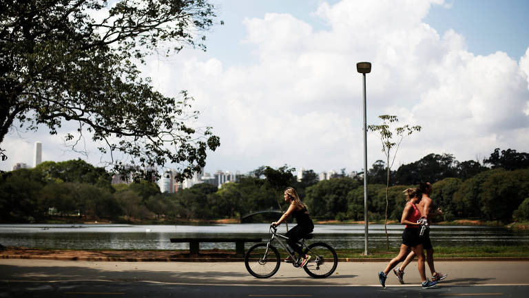 Citizens do exercise at Ibirapuera Park in Sao Paulo, Brazil, April 24, 2015. Picture taken on April 24, 2015. REUTERS/Nacho Doce ORG XMIT: HFS-NAC11