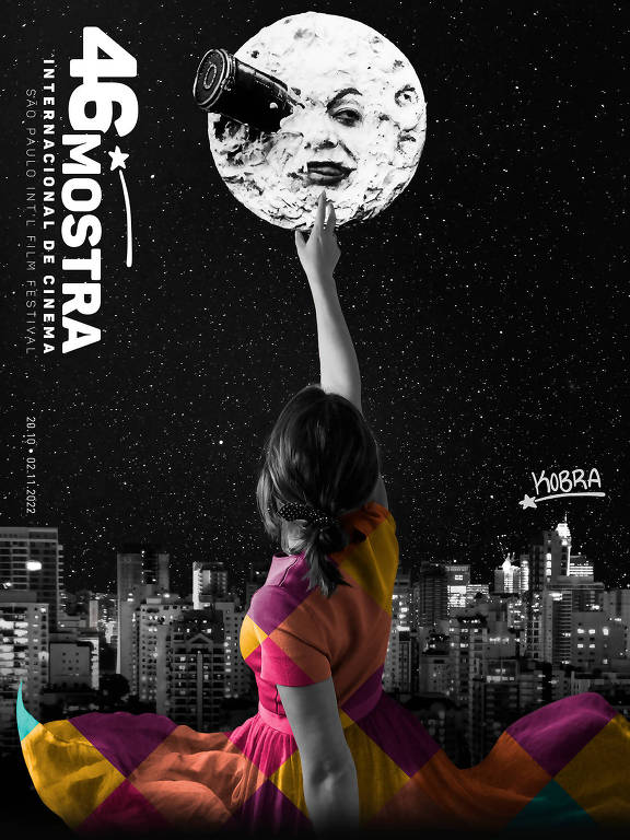 Cartaz da 46ª Mostra Internacional de Cinema de São Paulo, criado pelo muralista Kobra
