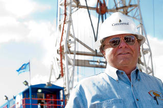FILE PHOTO: Harold Hamm of Continental Resources is pictured during a rig tour in Oklahoma