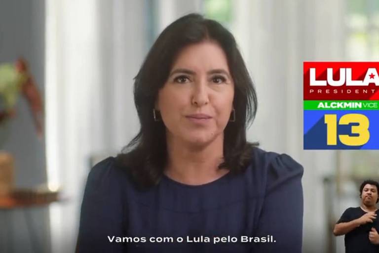 A senadora Simone Tebet (MDB) apoia Lula em vídeo