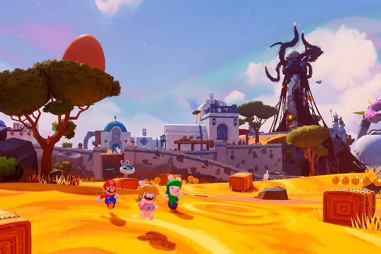 Imagem do jogo "Mario + Rabbids Sparks of Hope", para Nintendo Switch