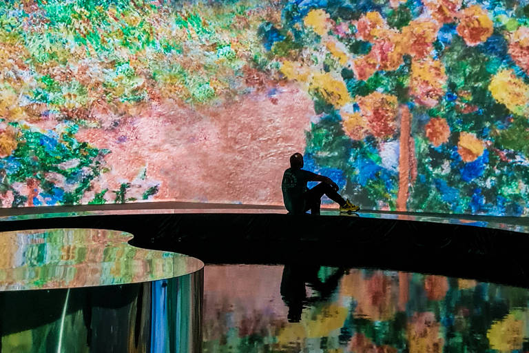 Visitante em "Monet à Beira d'Água", quando a montagem estava no Rio