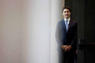 Canada's Prime Minister Justin Trudeau takes part in a climate change conference in Ottawa
