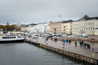 Market Square in central Helsinki, Finland, on Oct. 13, 2022.  (Juho Kuva/The New York Times)
